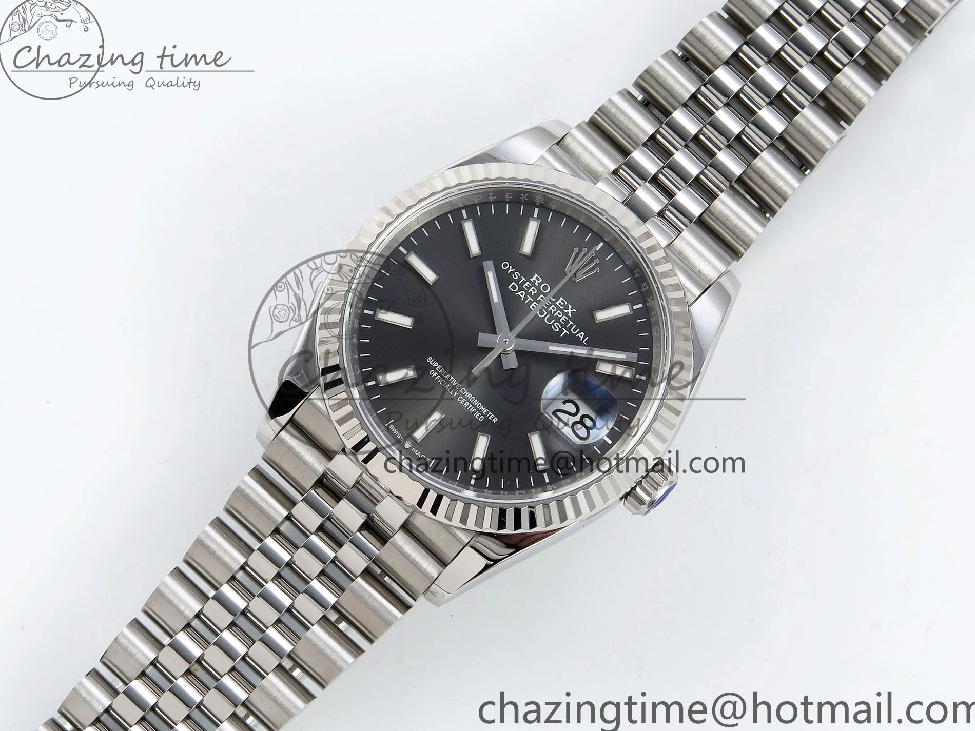 1229 HighQuality DateJust 36 126234 APF 1:1 Best Edition 904L Steel Gray Sitck Dial on SS Jubilee Bracelet VR 1595